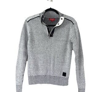 Vintage Guess Y2K Small Acid Wash Ribbed Knit Sweater Retro Grunge Streetwear